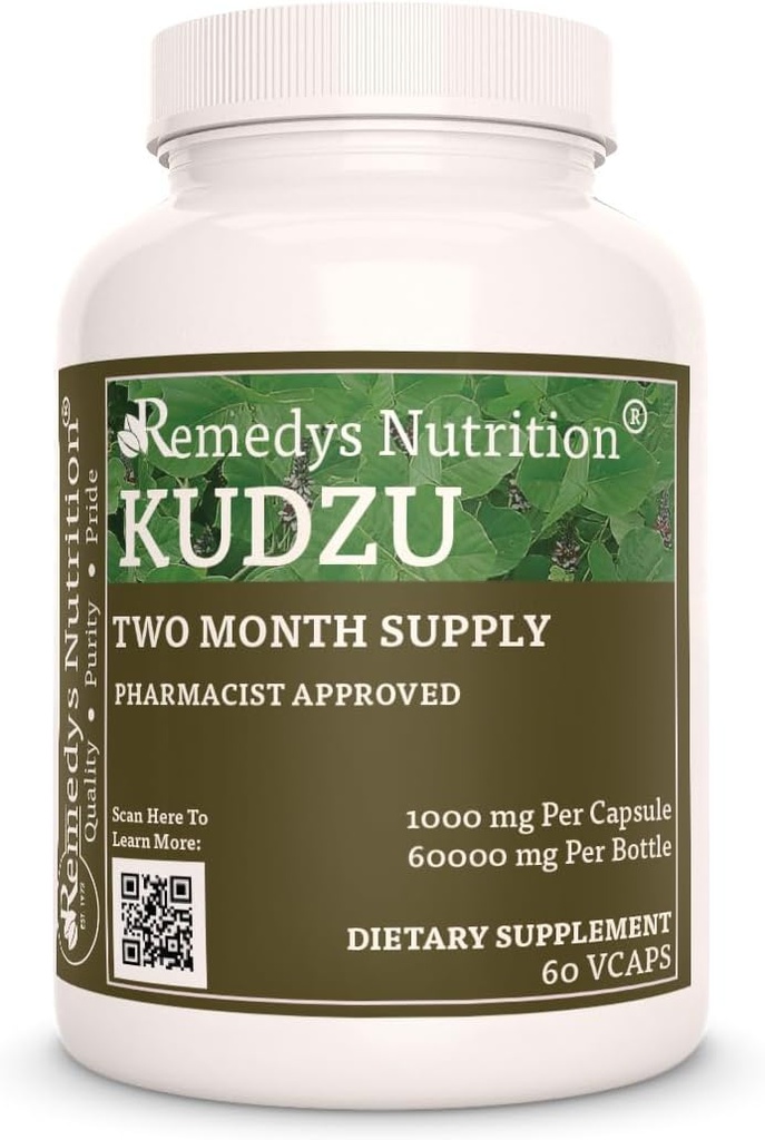 Remedy'nin beslenme Kudzu Root | 1000 mg, 60 Vegan Capsules Herbal Diyetsel Supplement | İki Ay Supply