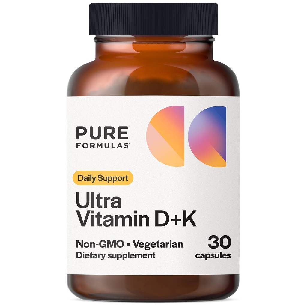 Βιταμίνη D3 K2 Βιταμίνη 5000 IU - Συμπλήρωμα VIT D3 K2 για Απορρόφηση ασβεστίου, Δύναμη των οστών, Καρδιαγγειακή & Ανοσολογική Λειτουργία Υποστήριξη, Χωρίς σόγια, Μη ΓΤΟ 30 Καψάκια Χορτοφαγικής