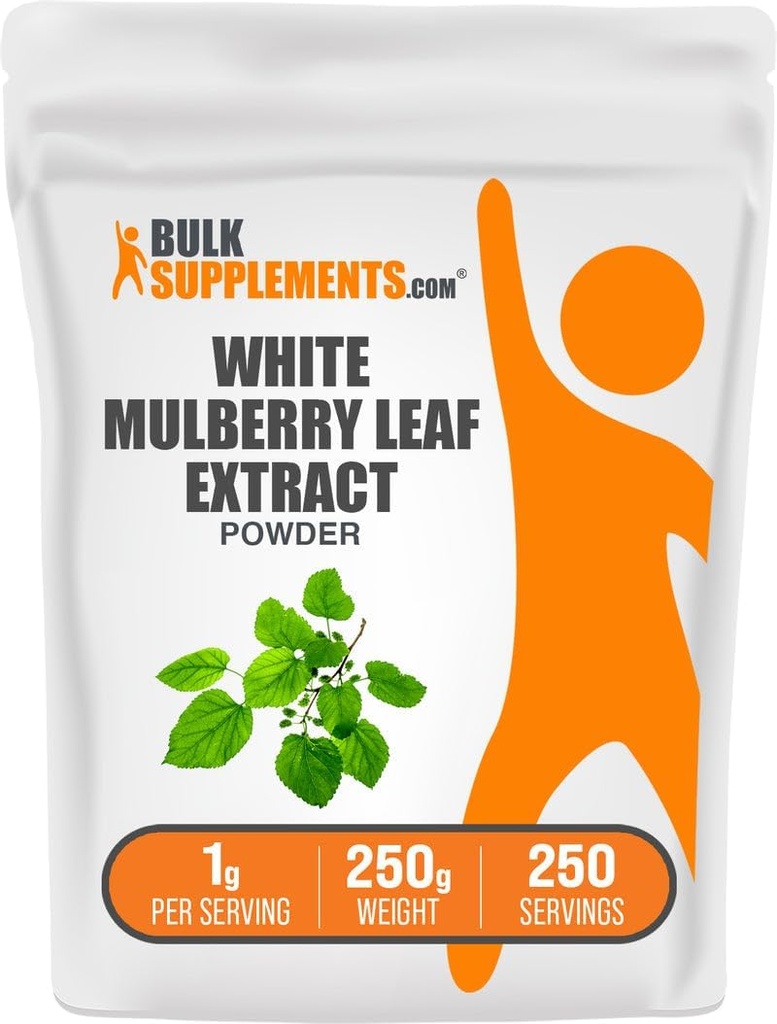 BulkSupplies.com White Mulberry Leaf Extract Powder - White Mulberry Extract, συμπλήρωμα βοτάνων - Χωρίς γλουτένη, 1g ανά Σερβίρισμα, 250g (8,8 oz) (πακέτο του 1)