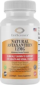 Eye Science Astaxanthin 12 mg, Non-GMO, Gluten Free, 30-Count