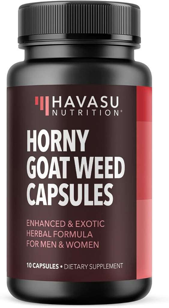 Unisex Horny Goat Κάψουλες ζιζανίων για άνδρες και γυναίκες - Extra Strength Performance & Energy Support with Tongkat Ali, Muira Puama, and Saw Palmetto - 10 Count - συμπλήρωμα βοτάνων για αυξημένη αντοχή