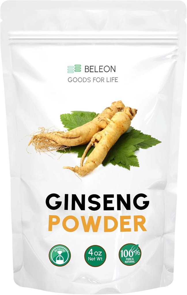 Ginseng Root Powder 4oz - συμπλήρωμα βοτάνων Panax Ginseng, Ενεργό Ginsenosides, πλούσιο σε αντιοξειδωτικά