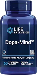 Life Extension Dopa-Mind™, Dopamine Support Supplement, Supports Cognitive Performance, Healthy Dopamine Production, Gluten-Free, Non-GMO, Vegetarian, 60 Tablets