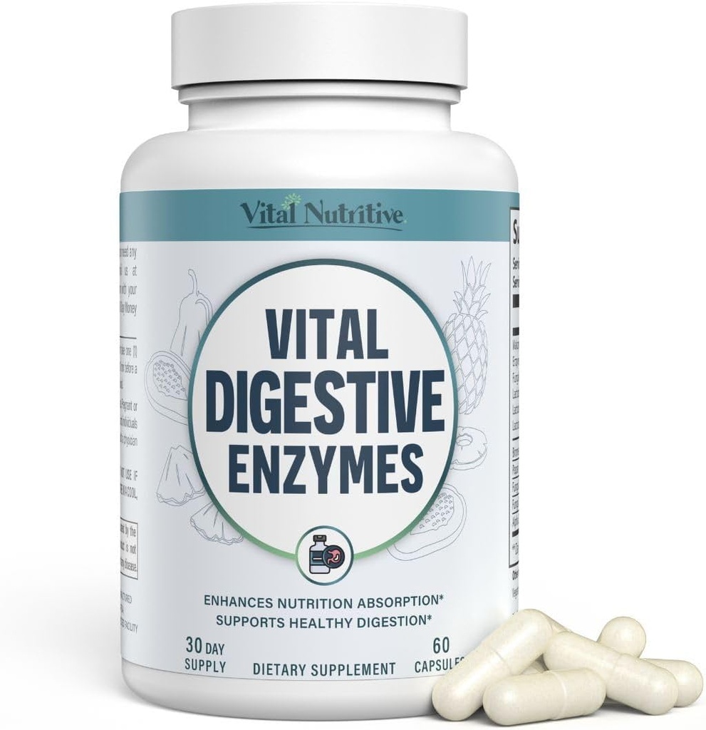 Vital Digestive Ένζυμα με Makzyme-ProTM – Προηγμένο Προβιοτικό Σύμπλεγμα για την Υποστηρίξτε Πειθαρχικά, Υγεία των Ούλων, Απορρόφηση θρεπτικών συστατικών & Ενέργεια