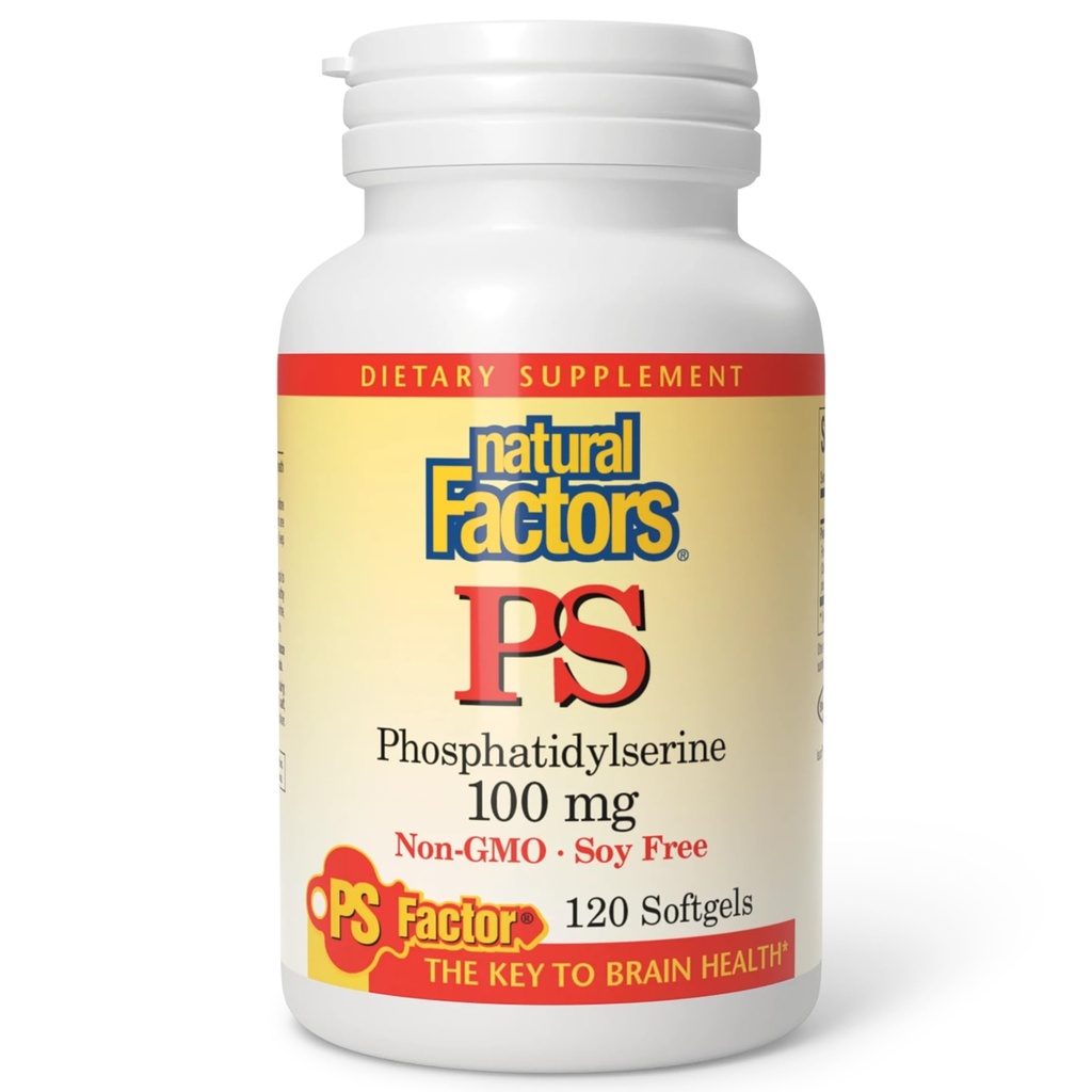 Doğal Faktörler, Phosphatidylserine, Memory, Concentration ve Brain Functions, Soy ve Gluten Free, 120 Softgels
