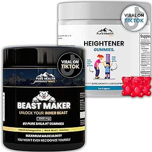Ύψος Gummies + καθαρό Shilajit Gummies