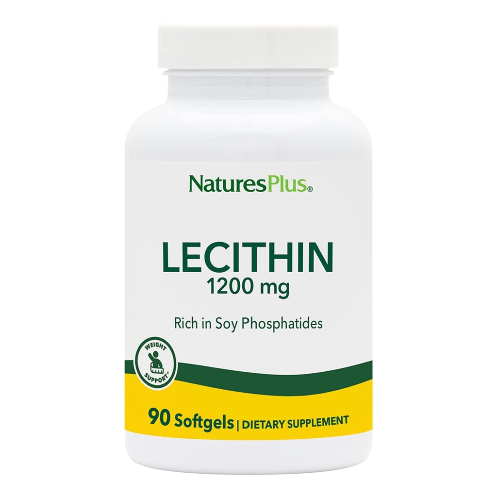 NaturesPlus Lecithin - 1200 mg, 90 Softgels - Soy Phosphatides - Gluten Free - 90 Hizmetler