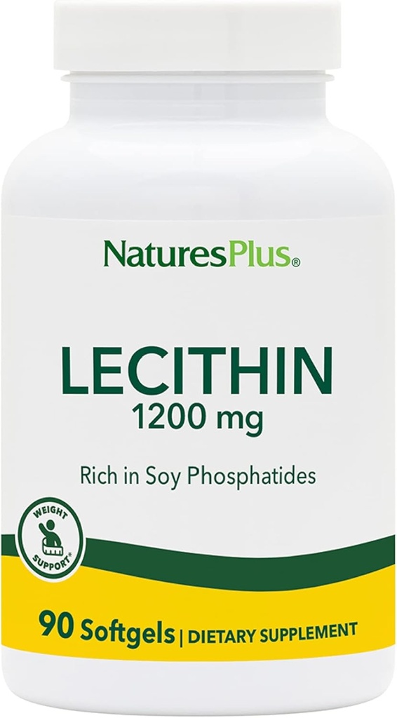 NaturesPlus Lecithin - 1200 mg, 90 Softgels - Soy Phosphatides - Gluten Free - 90 Hizmetler