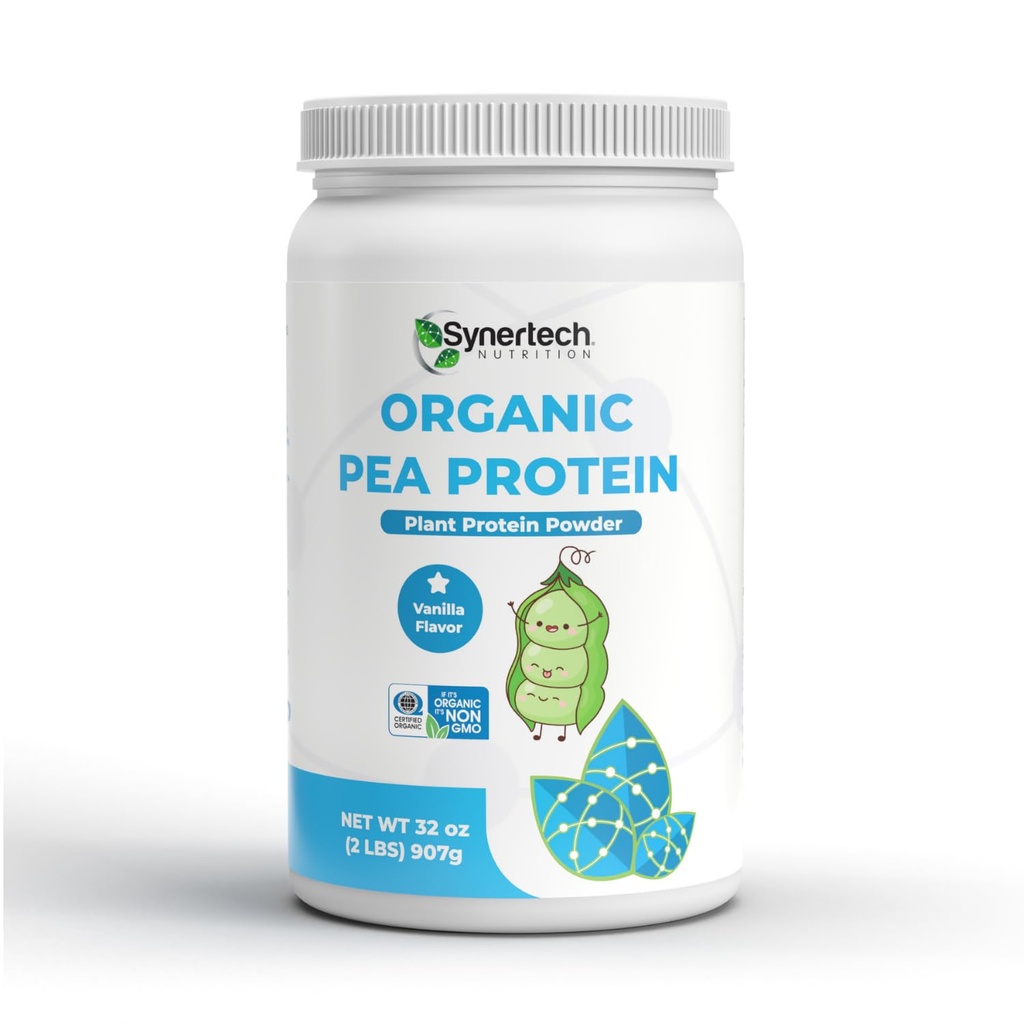Vegan Vanilla Flavored Plant-Based Pea Protein (2lbs) | Non-GMO, Certified Organic