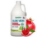 Land Art Pure Aloe Vera Juice - Pomegranate Flavored - Cold-Processed - Heart Fresh Leaves from Texas - Aid- 64 fl oz