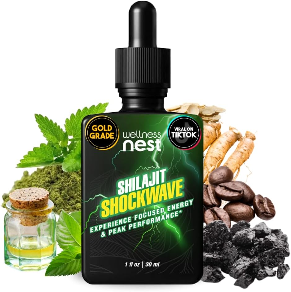 Wellness Nest Shilajit Shockwave Drops: Ενεργειακές σταγόνες, Focus Drops - Καθαρό σιλατζίι Ιμαλαΐων με φυσικό Tulsi, Panax Ginseng, Peppermint, ΙαπωνίαMint Supercharge Your Day - 30 Υπηρεσίες