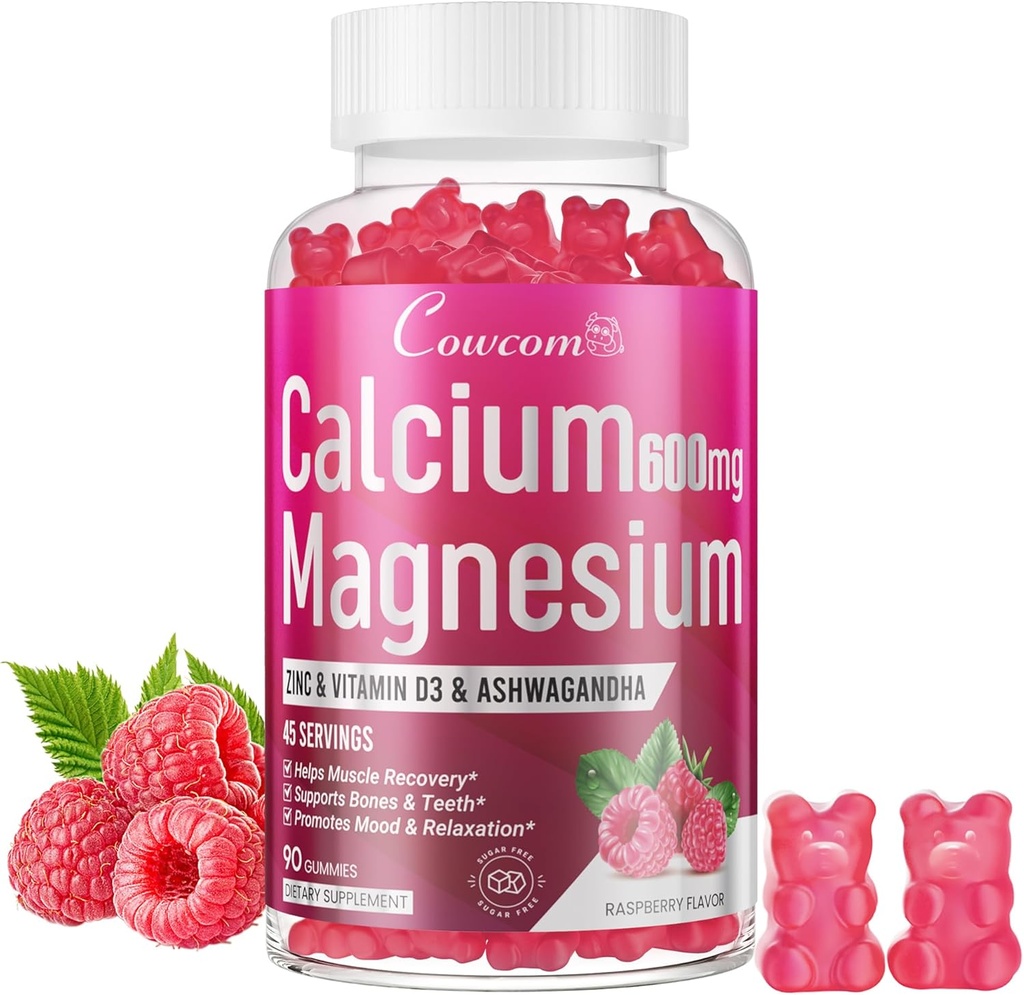 Ασβέστιο Μαγνήσιο Ψευδάργυρος Gummies & Βιταμίνη D3,B6,B12,Ανοσοποιητικό και Υποστηρίζοντας την υγεία των οστών Συμπλήρωμα Μαγνήσιο Μαγνήσιο για τις γυναίκες άνδρες, χωρίς ζάχαρη βατόμουρο γεύση 90 Counts