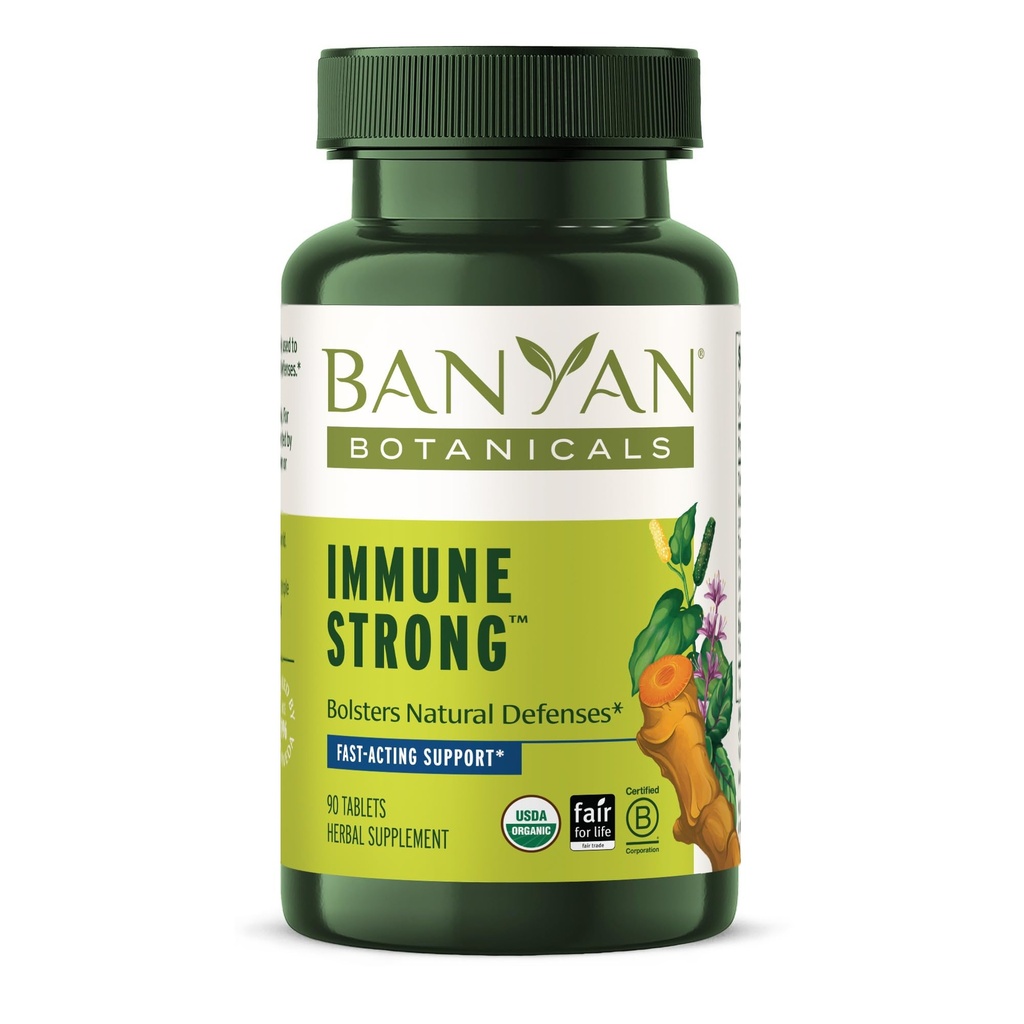 Banyan Botaniks Immune Güçlü – Turmeric & Tulsi ile Organik Supplement – Ayurvedic Immune Formula Bu Vücudun Doğal Savunmalarını Destekliyor* – 90 Tablet – Non-GMO Sustainable Sourced Vegan