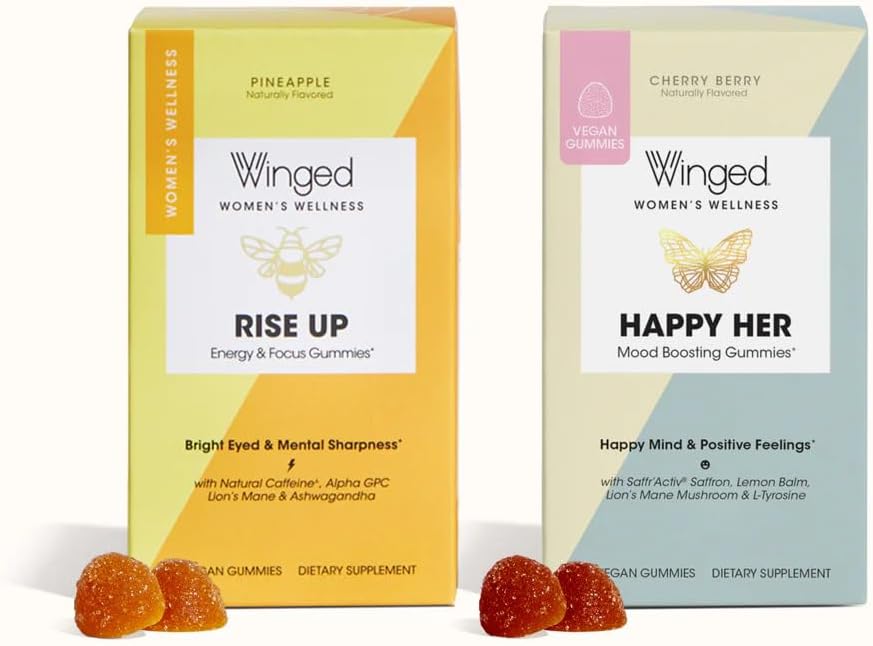 Winged Happy Her Mood & Rise Up Gummies Sche