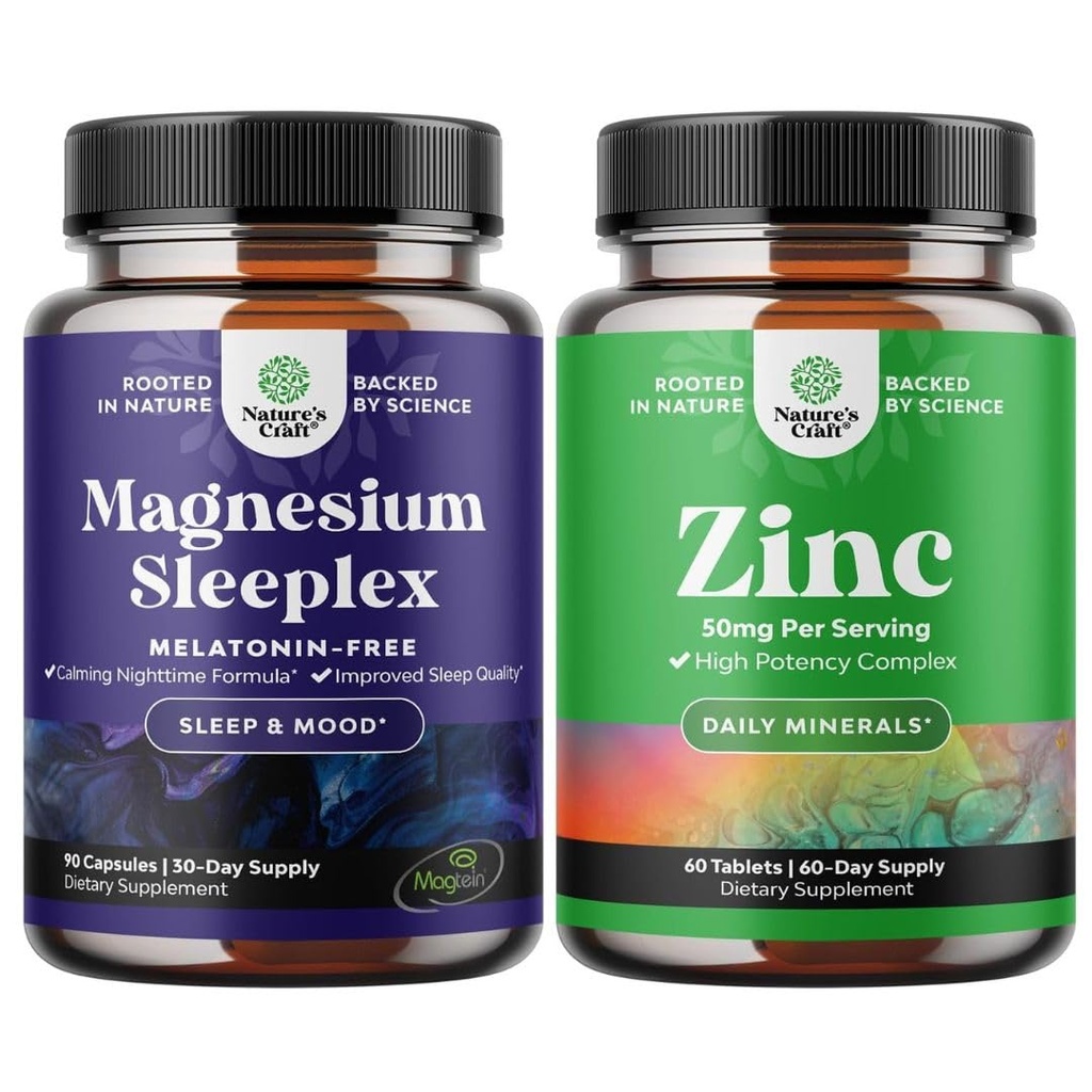 Yüksek Abpole Magnezyum Sleep Supplement - Melatonin-Free Calm for Magnezyum 50mg Immune Support - Immune System için çinko Kompleksi Tamam