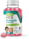 Çocuklar için Viteey Probiyotik Gummies - 5 Milyar CFUs - Probiyotiks Kids Constipation Relief, Natural Immune & Digestive Health Support - Vegetarian, Gelatin Free, GMO Free - Tasty Berry Flavored Gummy