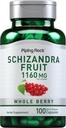 Piping Rock Schizandra Berry Meyve Capsules 1160 mg | 100 Count | Non-GMO, Gluten Free Supplement Supplement