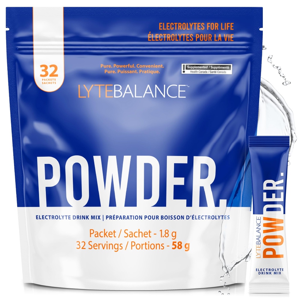 LYTE BALANCE Toz 32 Çift Güçlü Paketler, Doğal Salty Electrolyte Drink Mix w/Sodium, Pyum & Magnezyum | Daily Hydration, Muscle Recovery, Immune Support | DW, Paleo, No Sugar Salty Electrolyte Drink Mix w/Sodium, Pyum & Magnezyum | Daily Hydration, Muscle Recovery, Immune Support | DW, Paleo, No Sugar