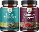 Liver Cleanse Detox & Tamir - Silymarin Milk Butle Supplements with Dandelion Root, Choline, Beetroot & Artichoke Extract and Kidney Support with Uva Ursi, Sting Nettle & Astragalus