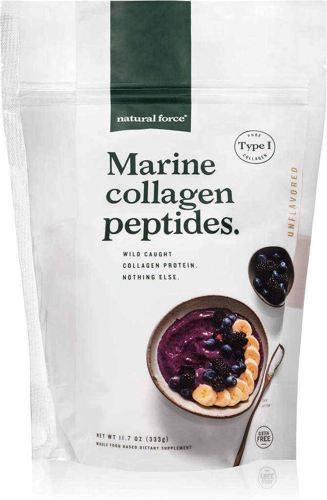 Doğal Kuvvet Temiz Deniz Kolajn Tozu – Toxins için Test Edildi – Onaylanmış DW & Paleo – Anti Aging, Skin, Hair ve Nails için Proteinleri - Vahşi Caught + Non-GMO, 11.7 Ounce