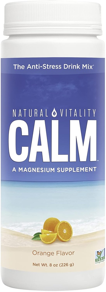 Doğal Vitality Calm, Magnezyum Supplement, Anti-Stress Drink Mix Toz, Original, Orange - 8 Ounce (Pazar Mayıs Vary)