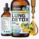 BIO KRAUTER Lung Detox Drops - Pure Vegan Lung Cleanse Liquid Form 4 Fl.Oz 56 Ημέρες Προμήθειας - Blend Mullein, Elderberry, Stinging Nattle, Ginseng & Angelica Extracts - Αναπνευστική Υποστήριξη