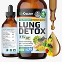 BIO KRAUTER Lung Detox Drops - Pure Vegan Lung Cleanse Liquid Form 4 Fl.Oz 56 Ημέρες Προμήθειας - Blend Mullein, Elderberry, Stinging Nattle, Ginseng & Angelica Extracts - Αναπνευστική Υποστήριξη