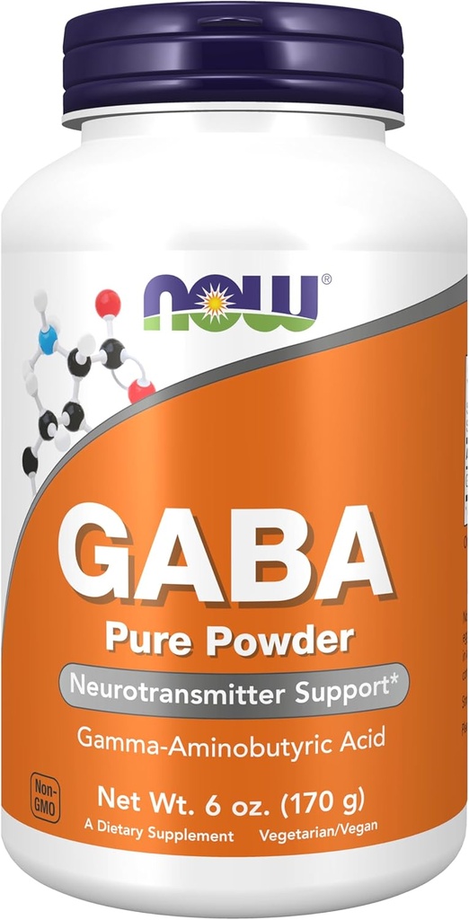 NOW Συμπληρώματα τροφίμων, GABA (Gamma-Aminobutyric Acid) σκόνη, υποστήριξη νευροδιαβιβαστών*, 6-Ounce