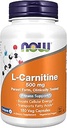 Şimdi Gıdalar Tamamlıyor, L-Carnitine 500 mg, Purest Form, Amino Asit, Fitness Desteği*, 180 Veg Capsules