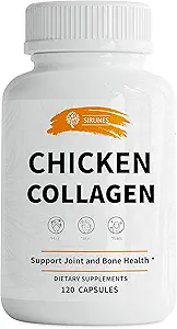SIRUNES Chicken Collagen Capsules - Tip II Collagen Beslenme Ortak, Skin & Bone Support - Non-GMO, Anti-Aging Diyetary Supplements with Hydrolyzed Collagen Capsule - 120 Capsules