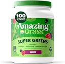 Amazing Grass Greens Blend Superfood: Super Greens Toz Spirulina, Chlorella, Beet Root Toz, Digestive Enzymes, Prebiyotiks & Probiyotiks, Berry, 100 Hizmet (Pazarlama Mayıs Vary)