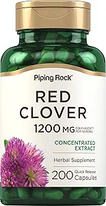 Piping Rock Red Clover 1200 mg | 200 Capsules | Herbal Supplement | Blossom | Non-GMO, Gluten Free