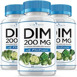 DIM Supplement 200 mg - DIM Diindolylmethane Plus BioPerine - Estrogen Balance, Hormon Menopause Relief, Acne Tedavisi, Vegan - 180