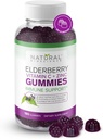 Natural BioScience Sambucus Elderberry Gummies με Βιταμίνη C & Ψευδάργυρο, Ανοσολογική Υποστήριξη για Ενήλικες & Παιδιά, Καθημερινή Αντιοξειδωτικό & Wellness Boost, 180 Vegan, Χωρίς Γλουτένη, Μασώμενα Gummies Elderberry