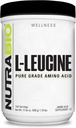 NutraBio 100% Pure L-Leucine - Kas Kurtarma ve Destek - Doğal Fermented Free Form Amino Asit - Vegan, Non-GMO, Gluten Free - (500 Grams)
