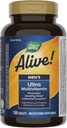 Doğanın Yolu Alive! Erkeklerin Günlük Ultra Multivitamin, Yüksek Potency Formula, Kalp ve Kas Fonksiyonlu *, Metilated Vitamin B12, Gluten Free, 150 Tabletler