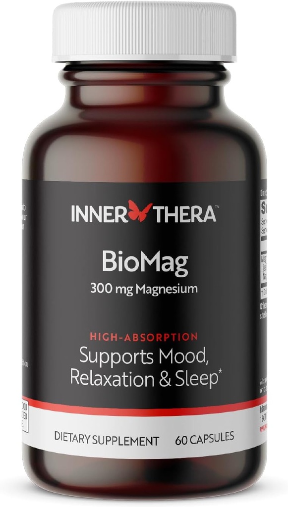 Magnezyum Glycinate & Malate Kompleksi | 300 mg | Chelated for Maximum Abors | Supports Heart Health, Güçlü Bones, Muscle, Better Sleep | Gluten-Free, Non-GMO, Vegan, 60 Capsules