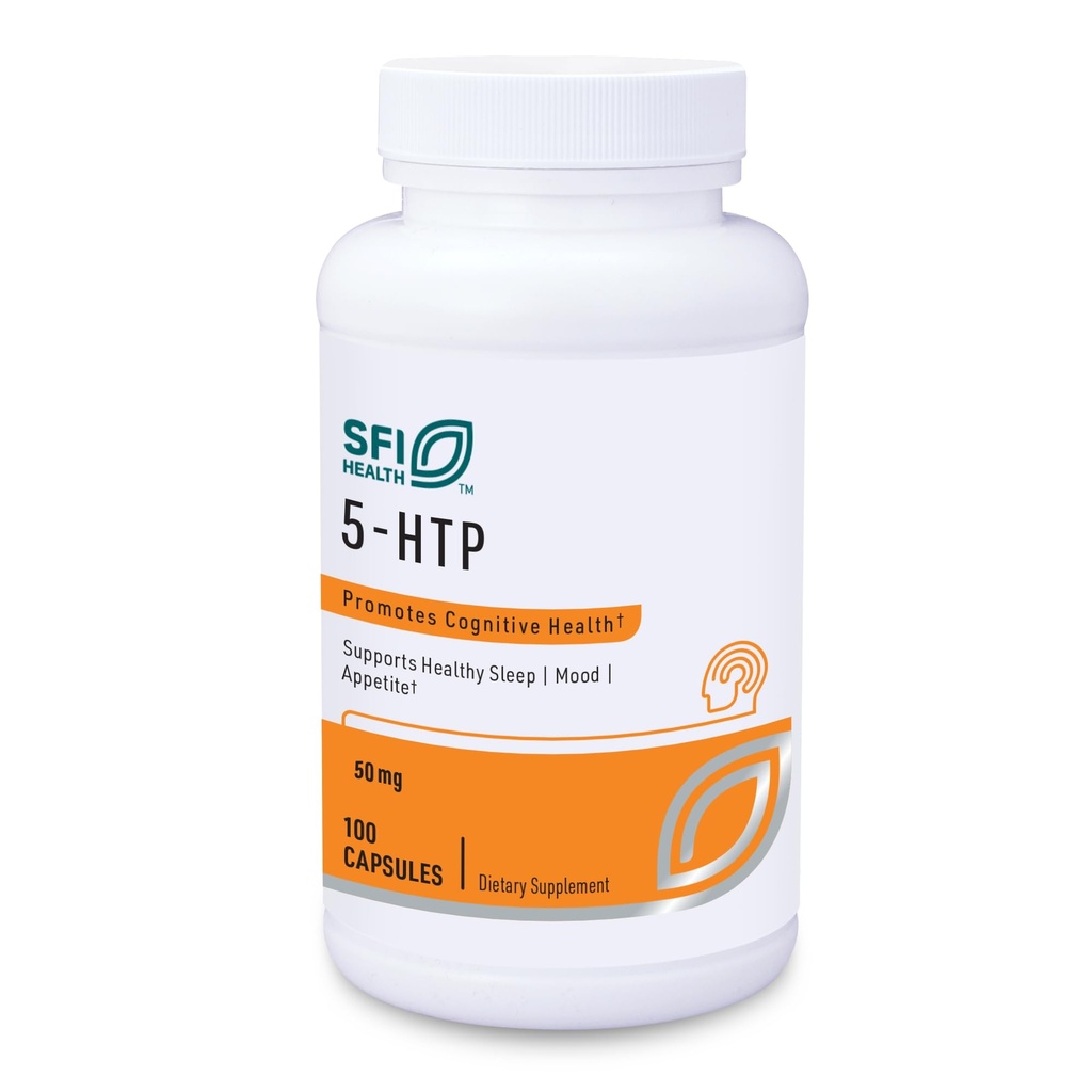 Klaire Laboratuvarları SFI Health 5-HTP 50 mg - Griffonia Tohum Ekstraksiyonundan Hipoallergenik 5HTP - Hydroxytryptophan Serotonin Destek Supplement Mood (100 Capsules)