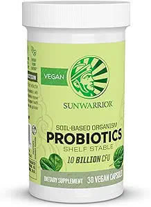 Sunwarrior Probiyotiks Soil bazlı Vegan Capsules | 10 milyar CFU for Digestion Soy Free Gluten Free Dairy Free | 30 CT