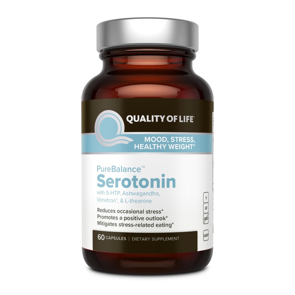 Life Pure Balance Serotonin Premium'ın kalitesi - Serotonin & Cortisol Seviyelerini artırmak - 5HTP, Venetron, Sensöril, D3 & L-Theanine-60 Capsules