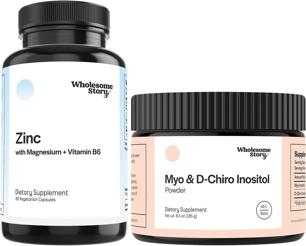 Çinko, Magnezyum + Myo & D Chiro Inositol | çinko Picolinate, Magnezyum Glycinate, Vitamin B6 + Myo & D-Chiro Inositol Toz | Reproductive & Fertness Health | 30 & 90 Day Supply