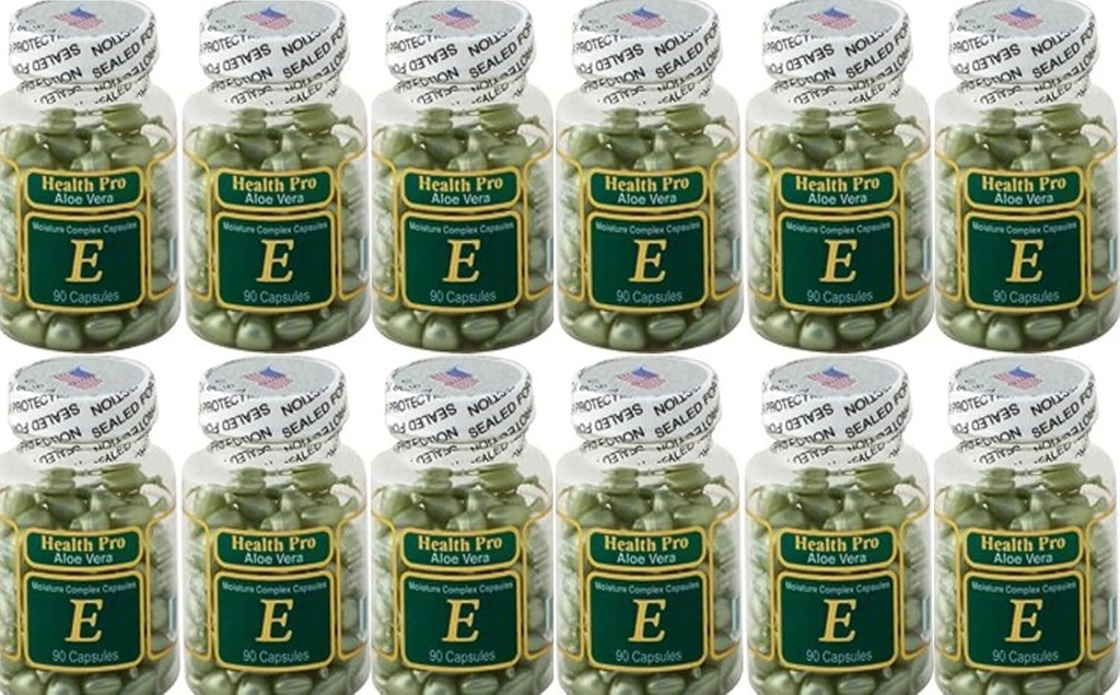 Nu-Sağlık Aloe Vera Moisture Kompleks Vitamin E Oil for Skin | 90 Capsules Topical Serum for Hydrated Silky Skin | 24 Paket