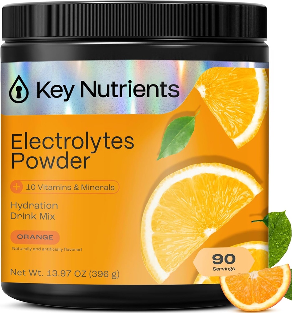 KEY NUTRIENTS Multivitamin Elektrolytes Toz No Sugar - Tangy Orange Electrolyte Toz - Endurance & Energy Supplement - Hydration Toz - No Calories - 90 Servisler - ABD'de Yapıldı
