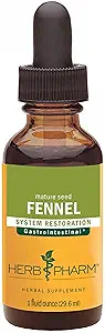 Herb Pharm Digestive System Support için Organik Fennel Sıvı Türlemeyi Onayladı - 1 Ounce (DFENN01)