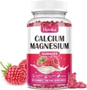 Kalsiyum çinko Gummies, Magnezyum 2:1 Vitamin D3, K2, B6, B12 Kemik Güçlüliği, Kas Fonksiyonu & Nerve Health, Ekstra Abpsiyon Formula, Vegan, Raspberry Flavor 60 Gummies