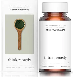 Fresh Water Algae Capsules - Chlorella Spirulina Pills for Detoxification - Potent Chlorophyll - Organic Powder Supplement - 60 Capsules - Optimal 50/50 Blend