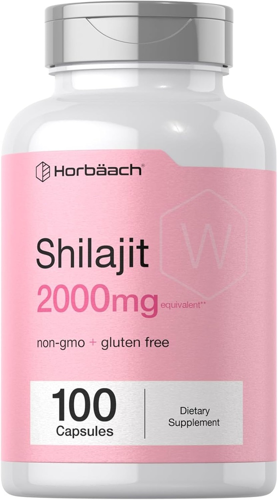 Kadınlar için Horbaach Shilajit | 100 Capsules | 2000 mg | GMO, Gluten Free Supplement Supplement Supplement