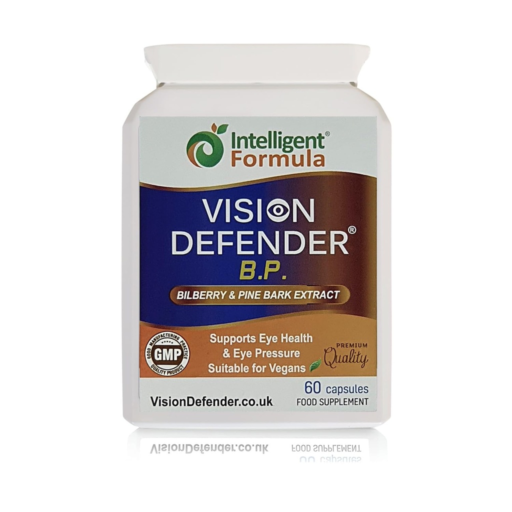 Vision Defender BP Eye Supplement: Bilberry και Pine Bark Extracts για την πίεση των ματιών και την υποστήριξη της υγείας των ματιών (60 κάψουλες Vegan)