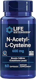 Life Extension Pycnogenol French Maritime Pine Bark & N-Acetyl-L-Cysteine Immune, Respiratory & Liver Health Supplements, 60 Capsules Every
