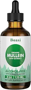 120 ml Mullein Leaf Tincture - Lung Cleanse - Vegan Lung Detox - Respiratory Health ve Immune Support Drops - Natural Supplement Sıvı 4 fl.oz. Chlorophyll